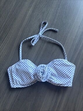 No Boundaries White Polka Dot Bikini Top